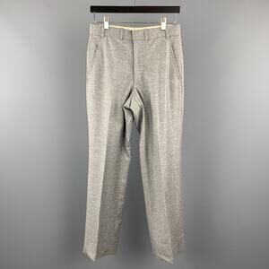 CUSTOM MADE Size 28 Light Grey Heather Wool Dress Pants